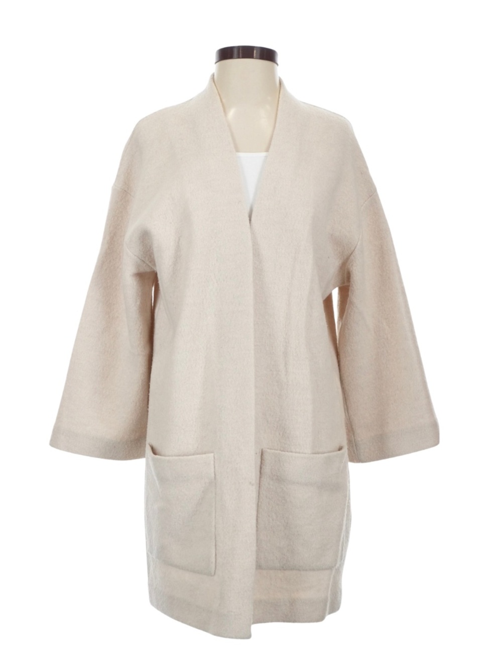 Wilfred 100% Merino Wool Ivory Open Front Cardigan